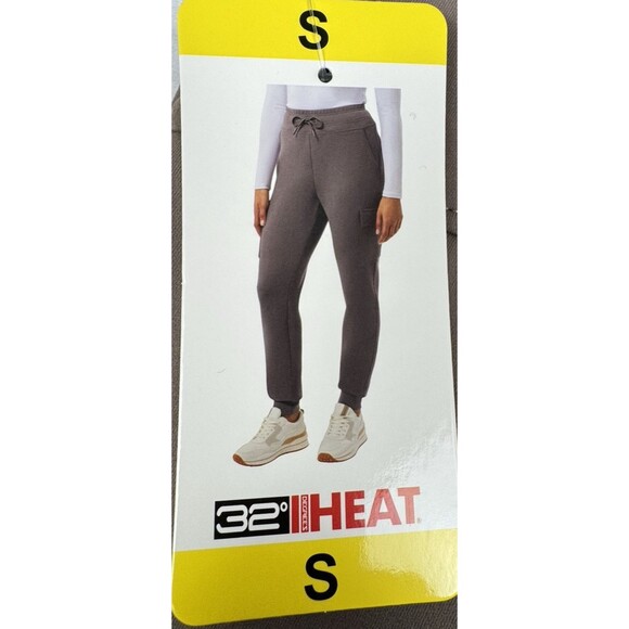 32 Degrees Heat Ladies Size Small Tan Brown Cargo Jogger Sweat Track Pant - Picture 5 of 10